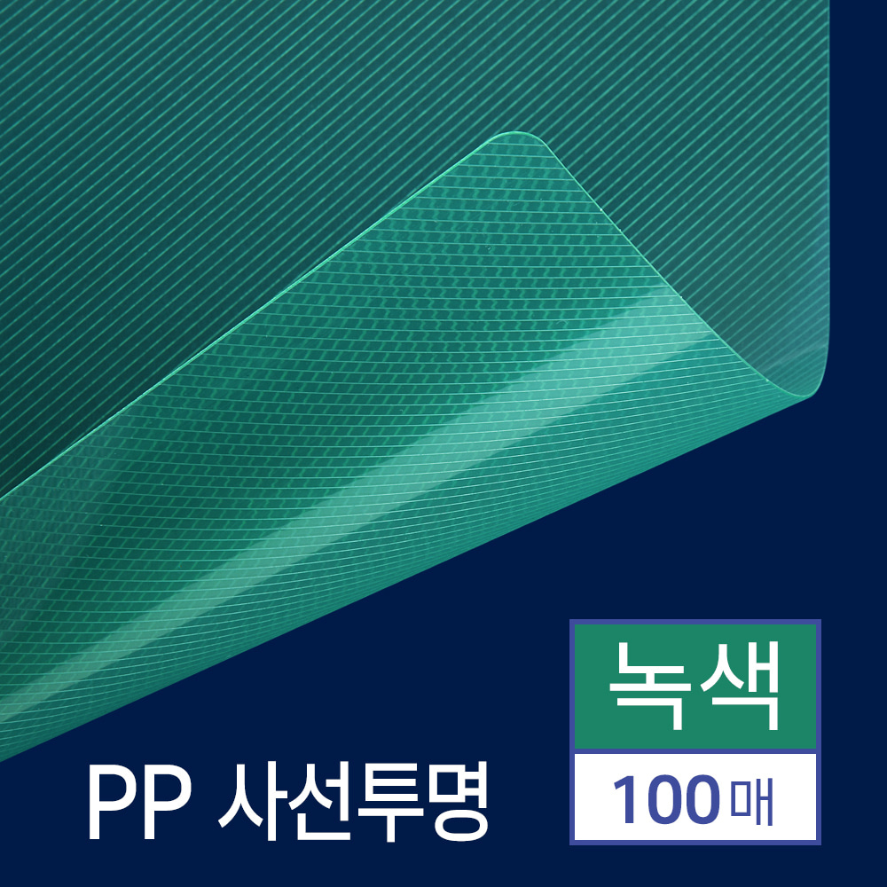 PP표지 사선투명 100매 [B5/녹색/0.5mm]